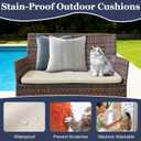 SUKAIKEQA Waterproof 3-Piece Patio Sofa Cushion Cover Set - Replacement Covers for Outdoor Wicker Furniture, Bench & Seat Cushions, Off White