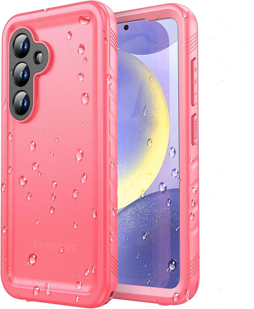 SPORTLINK for Samsung Galaxy S24 Case - IP68 Waterproof Dustproof, 360 Full Body Shockproof Protective, Built-in Screen Protector Cover for Galaxy S24 5G 6.2 Inch, Pink