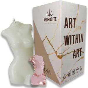 | 6" Aphrodite Female Form Candle | Large Goddess Bust | Glass Figure Hidden Inside of Wax | Art Home Decor and Gift (White, Unscented with Figurine) | 6" Aphrodite Female Form Candle | Large Goddess Bust | Glass Figure Hidden Inside of Wax | Art Home Decor and Gift (White, Unscented with Figurine)