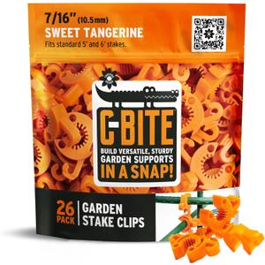 Plant Support Clips for Trellis, Garden Stakes, Wire Fence, Climbing Plants, Indoor Gardening, Hydroponics Systems, and Vines | Durable Gardening Clips (Tangerine Orange - 26 Pack)