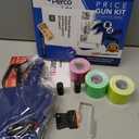 Perco Lite 1 Line Price Gun Kit - Includes 2 Rolls Each of Yellow, Fluorescent Green & Fluorescent Pink Labels, 1 Roll of White Labels (Preloaded), 1 Scraper, 2 Ink Rollers (1 Preloaded) & 1 Gun Clip