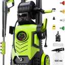 Pressure Washer 5000PSI with Adjustable Touch Screen 8 Level, 34" Tall, 4 Quick Connect Nozzles,Inlet Hose&Filter&500mlFoam Cannon for Cars/Fences/Driveways/Home Cleaning,Yellow