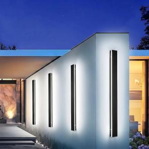 24in Modern Outdoor Lights Fixture,4.33in Wide Dimmable Exterior Wall Lights for Garage and Front Door,Long Outdoor Wall Sconce IP65 Waterproof,Black LED Outdoor Entrance Lighting