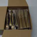 300 Pcs Plastic Silverware Heavy Duty Cutlery Set Plastic Utensils Set Includes 100 Disposable Spoons 100 Forks Knives for Parties Catering Family Gathering(Gold)