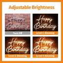 HMT Happy Birthday Neon Sign Warm White 22×16.9 Inch Large Backdrop Neon Light, Dimmable LED Light Up Sign for Birthday Party Wall Decor