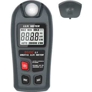 BSIDE Light Meter Digital Illuminance Meter 0.1-200,000 Luxmeter Environment Luminometer Photometer for Plants, Car Headlights Home & Office LEDs Light Photography
