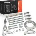 A-Premium Polished Aluminum Alternator & Power Steering Bracket Kit Compatible with 1982-1992 Ford Small Block 302 5.0L V8 Engines