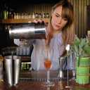 Mwellewm Cocktail Shaker Boston Shaker Set 15 Pcs Professional Bartender Kit Bar Shaker Stainless Steel Drink Shaker Bartending Martini Shaker Tin Mixed Alcohol Shaker Tool for Beginner(Silver)