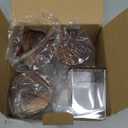 Tbestmax 4 Pack Qtip Holder Bathroom Container, 10/7oz Cotton Ball/Swabs Dispenser, Apothecary Jar with Bamboo Lids for Organizer and Storage (Brown)