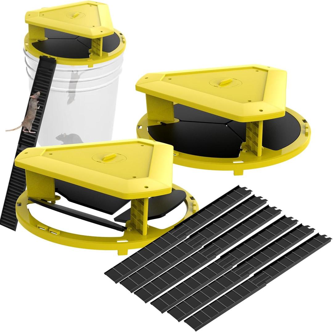Mouse Trap Bucket-Mouse Traps Indoor for Home-Multi-Catch,Auto-Reset,Humane Rat Trap-5 Gallon Bucket Compatible2 Pack