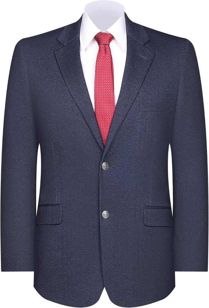 Men's Sport Coat Classic Fit Knit Blazer 2 Button Single Breasted Notch Lapel Casual Sports Jacket for Daily, Size 42R
