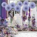 Purple Birthday Decorations,DIY Purple Paper Fans Hanging Decoration ,Party Decorations for Adults 12in,Little Mermaid Party Decor,Baby Shower Decorations 30 Color DIY Set (Light Purple)