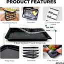 5 Pack Catering Trays with Lids 17" Serving Tray with Lid, Heavy Duty Recyclable Plastic Party Platters for Catering, Buffet, Picnics & Events Food Trays with Clear Lid (17.72 x 12.20 x 2.95 inch)