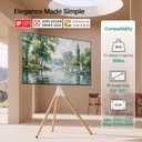 Artistic Easel TV Stand for 43-65 in TVs up to 88 lbs, White