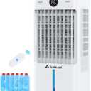 Swamp Cooler, 3-IN-1 Evaporative Air Cooler with Display & Remote, Windowless Portable Air Conditioners with Ice Cooling, 12H Timer, 6 Speeds, 60 Oscillation, Air Cooler Fan for Home Office