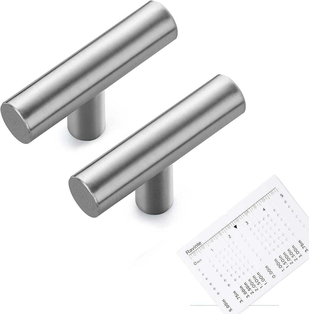 Ravinte 30 Pack | 2" Cabinet Pulls Brushed Nickel Stainless Steel Kitchen Cupboard Drawer Pulls Cabinet Handles 2 Inch Length with Mounting