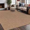 Easy Jute Rug 4x6 Indoor Outdoor Natural Rugs Solid Fiber Rug Woven Area Rug Boho Easy Clean Inside Carpet for Living Room Bedroom Dining Room Hallway or Outdoor Patio Porch (4 X 6 Natural)