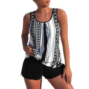 ROSEWE Modest Tankini Swimsuits for Women, Two Piece Athletic Womens Bathing Suits Blouson Tank Tops with Board Shorts XXL