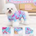 XPUDAC 4 Pieces Dog Pajamas Soft Strechy Puppy Onesies Pet Clothes for Small Medium Dogs Boy Girl Cat Pet Outfit, 153-S