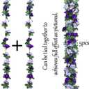 10 Pcs 82 FT Artificial Purple Rose Flower Garland, Faux Silk Rose Garland, Purple Party Decorations, Lavender Flower Hanging Flower Vines for Backdrop Decoration Tea Party Wedding Birthday