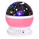 Borelor Star Night Light for Kids, 12 Color Changing Lights Modes with USB Cable, 360Rotating Moon Star Projector Desk Lamp for Bedroom Party Decor & Girls Birthday Gift (Red)