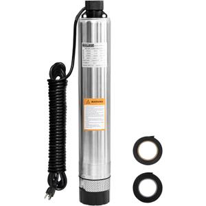 WASSERMANN 4" Effluent/Cistern Bottom Suction Pump with 33FT Cable,1HP,115V/60HZ,32GPM,207FT Head,Stainless Steel Deep Well Submersible Pump for Septic Tank Home and Industrial Agricultural