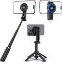 UBeesize Magnetic Mini Selfie Stick Tripod with Rechargeable Remote, Pocket Tripod for iPhone/Android, Compact Travel Stand for TikTok, YouTube, Live Streaming, Vlogging, Adjustable Holder