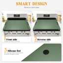 GASHELL Noodle Board Stove Cover with Handles, Multiple Stove Top Cover Board for Electric/Gas Stove Top(Forest Green)