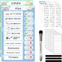 2 in 1 Namable Chore Chart for Kids, Dry Erase Morning/Bedtime Routine Chart for Kids for Refrigerator, Magnetic Visual Schedule for Kids Toddlers to Do List Checklist for Multiple Kids