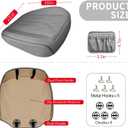 BEITK 2 Pack Leather Front Car Seat Cover Bottom Car Seat, Universal Anti-Slip Driver Car Seat Protectors with Storage Pocket, Waterproof Bottom Auto Seat Cushion Pad Mat for Most Vehicles(Gray)