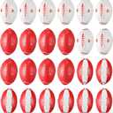 24 Pcs Heart Health Awareness Stress Ball Set, Red Ribbon 3.4 Inches Football Stress Relief Toys Heart Health Disease Cancer Awareness for Family Charity Fundraiser Activity Gifts