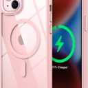 Magnetic for iPhone 15 Case, [Compatible with MagSafe] [Military-Grade Protection] Crystal Clear Hard Back&Soft TPU Frame Shockproof Protective case for iPhone 15.(Pink)