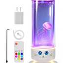 BiKiBao Jellyfish Lamp with 7 Color Changing Effect with USB and Remote Control Night Lamp for Room Jellyfish Aquarium Ideal Gift for Kids (White)