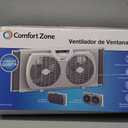 Comfort Zone Twin Window Fan with Reversible Airflow Control, 9 inch, Auto-Locking Expanders, 2 Speed Fan, Dual Fan, Exhaust, Airflow 9.84 ft/sec, Ideal for Home, Kitchen, Bedroom & Office, CZ319WT