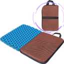 masteymoh Small Foldable Seat Cushion 1-Inch Thick, Portable Gel Seat Cushion for Pressure Relief, Light Portable seat Cushion for Travel seat Cushion, Foldable for Easier Storage (Coffee) (1.15-Inch/2.9 cm Thick)