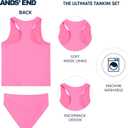 Lands' End Girls' UPF 50+ Swim Bikini Bottom and Racerback Tankini Set XS
