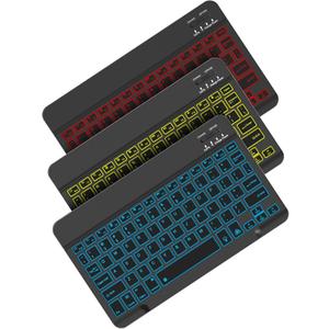 Backlit Bluetooth keyboard for Phone, Tablet, iPad Air, Pro, Mini, A16, M2, M3, Galaxy, ChromeBook, MackBook, Wireless Travel Keyboard for Computers - Rechargable, Lightweight, Slim, Easy to Carry