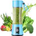 Cordless Portable Personal Size Blender - Mini Blender Make Smoothies and Shakes, 380Ml BPA Free Travel Cup, Powerful Blending Suit in Office/Home/Gym