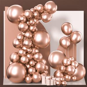 Metallic Balloons Different Sizes Pack of 36 Inch 18 Inch 18 In 8 PRS 12in 30 PRS 10in 30 PRS 5 in 32 prs Chrome Brown Balloons for Birthday Party Decorations, Brown