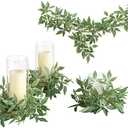 Ling's moment Artificial Costus Leaf Greenery Garland - 6 Pack, Candle Vines, Splicable 2.3ft Stems for Table Centerpieces, Lantern Rings, Backdrop Floral Arrangements & Wedding Arches