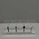 Acrylic Cutlery Storage Organizer Bin with Straw Holder, Clear Acrylic Silverware Caddy Utensil Holder 4 Section Plastic Cutlery Caddy Straw Organizer for Countertop Kitchen Party Buffet Picnic (10.43 x 2.56 x 4.33 inches / 26.5 x 6.5 x 11 cm)