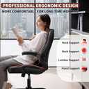 Executive Office Chair PU,Leather Office Chair with Wheels,360° Swivel Rolling Chair with Padded Arms,Ergonomic Computer Chair with Lumbar Support for Short People Use(Black)
