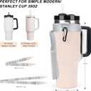 Water Bottle Carrier Bag with Strap for Stanley 40/30 oz Tumbler with Handle, Water Bottle Holder Pouch with Phone Pocket for Stanley Cup Accessories, fit Walking Hiking Travel (Gray)
