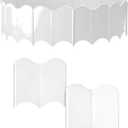 20PCS Interlocking Landscape Garden Lawn Yard Edging Border, Plastic Decoration Landscaping Edging, Flexible Fence Border for Gardens, Courtyards, Parks, Landscape (White)