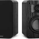 Passive Bookshelf Speakers for Record Player, Stereo Speakers with 4 Inch Woofer and Silk Dome Horn Tweeter for Turntable, Surround Sound System,PC and TV, Wall Mountable.