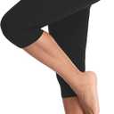 Kotii Women's Lightweight Soft Capri Leggings Crop Leggings 3/4 Stretch Yoga Pants (Black) S/M