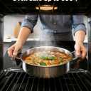 Saute Pan with Lid, 12 Inch 7QT Tri-Ply Stainless Steel Braiser Pan, Deep Frying Pan & Chef Skillet, Induction Compatible Cookware, Dishwasher & Oven Safe, Works on Gas and Ceramic Cooktops