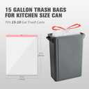 15-18 Gallon Drawstring Trash Bags - (102 Count) Ultra Large Trash Can Liners, Heavy Duty Strong White Plastic Garbage Bags for Home Kitchen Office Lawn Commercial