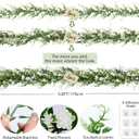RECUTMS Faux Eucalyptus Garland Plant Fake Vines, Artificial Hanging Eucalyptus Leaves Greenery Vines for Wedding Backdrop Arch Wall Party Home Bedroom Decor Indoor Outdoor(White)
