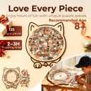 135 Piece Colored Cat Shaped Wooden Jigsaw Puzzle, Cats Shaped Wooden Puzzle, Unique Animal Shape Wood Puzzle and Acrylic Cover, Creative Gifts for Cats Lovers, Home Decor